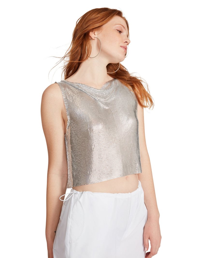 Silver Steve Madden Salina Women's Tops | PH 1074UVJ